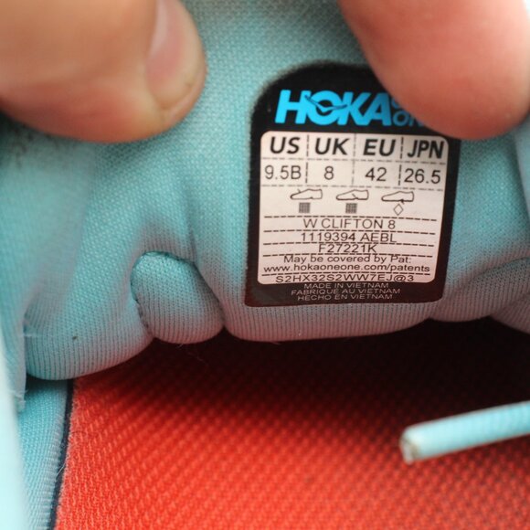 Hoka One One Clifton 8 Women's Size 9.5 B Teal 1119394 Athletic Running Shoes - Picture 3 of 9